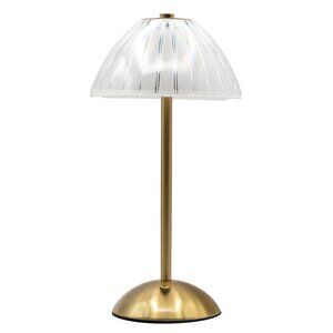 OneDesign Home Rechargeable LED Touch Lamp – Brushed Brass & Clear Acrylic Dome